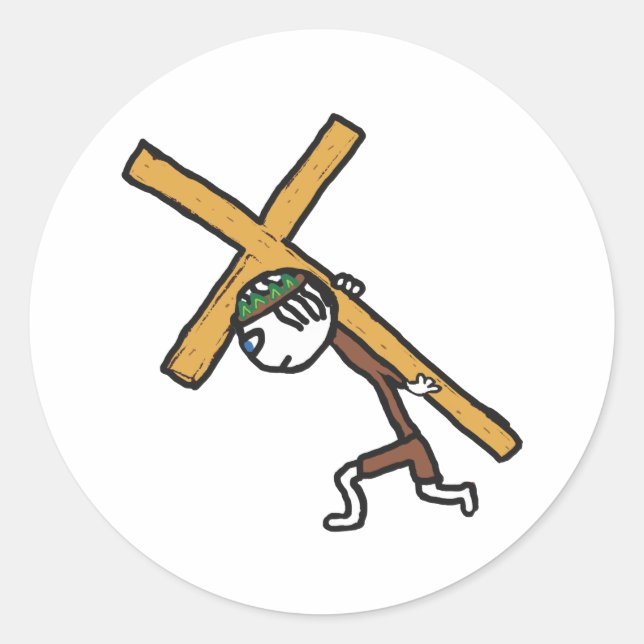 Sticker Rond Crucifix (Devant)