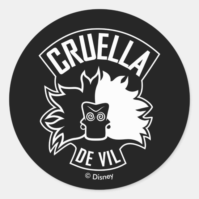 Sticker Rond Cruella De Vil | 101 Dalmatiens (Devant)