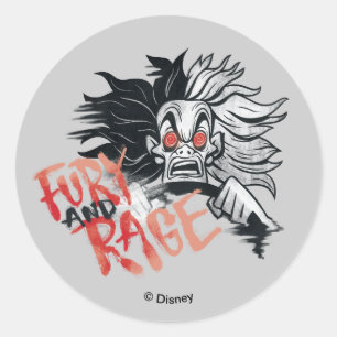 Sticker Rond Cruella De Vil   Furie et rage