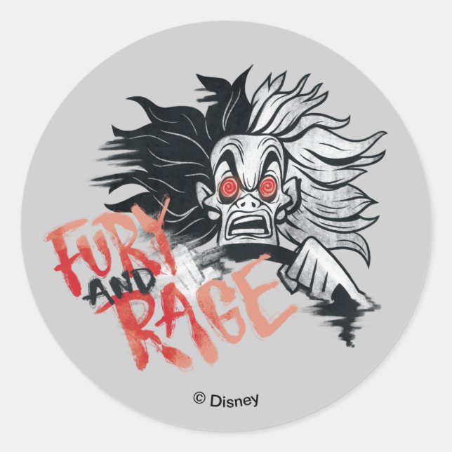 Sticker Rond Cruella De Vil | Furie et rage (Devant)