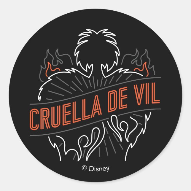 Sticker Rond Cruella De Vil | Neon (Devant)