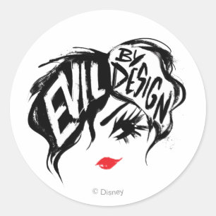 Sticker Rond Cruella   Evil By Design Brush Stroke Peinture