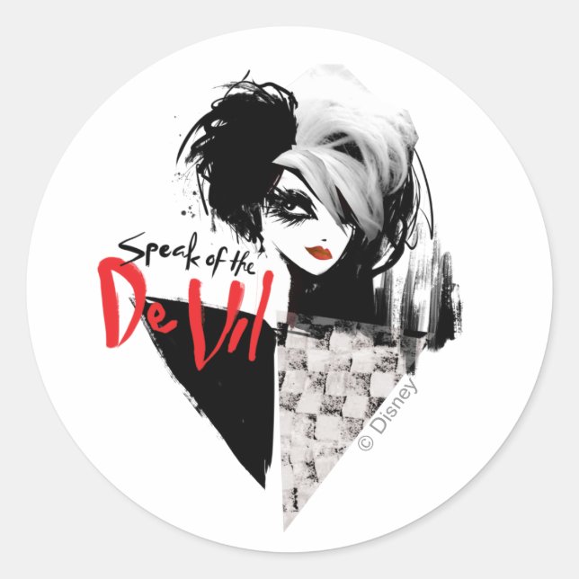 Sticker Rond Cruella | Parle du collage De Vil Diamond (Devant)
