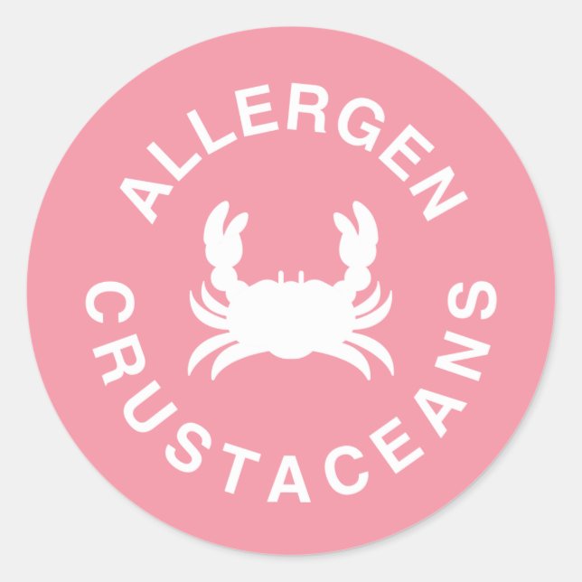 Sticker Rond Crustacés Avertissement d'allergène (Devant)