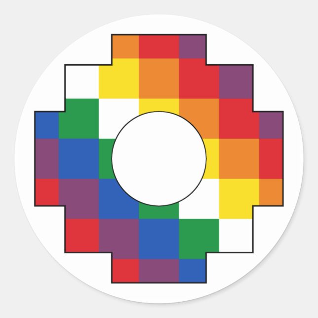Sticker Rond Cruz Andina - Tawa Chakana - Huipala - Qulla Suyu (Devant)
