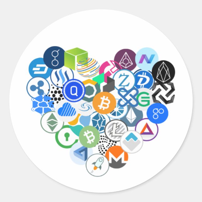 Sticker rond Crypto classique, brillant, 3 pouces (Devant)