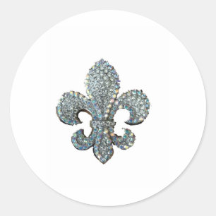 STICKER ROND CRYSTAL FLEUR DE LIS