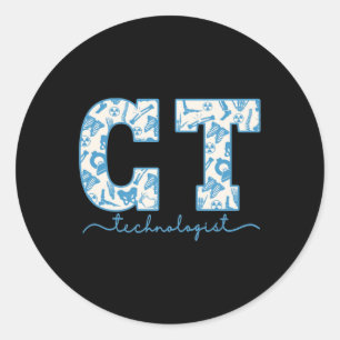 Sticker Rond Ct Tech Cat Scan Tech Skeleton Radiologie Départem