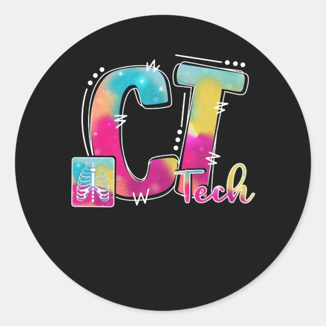 Sticker Rond CT Tech Life Calculé Tomographie Tech Week Technol (Devant)