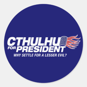 Sticker Rond cthulhu pour le président - pourquoi banc à
