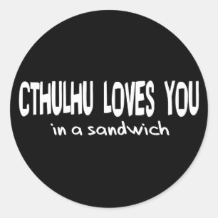Sticker Rond Cthulhu t'aime