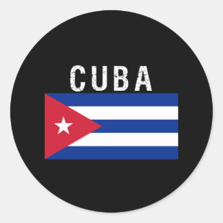 Sticker Rond Cuba, drapeau de Cuba
