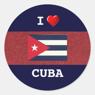 Sticker Rond CUBA : J'aime Cuba