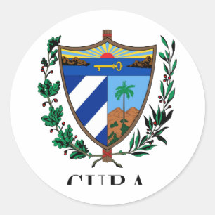Sticker Rond CUBA - symbole/blason/drapeau/couleurs/emblème