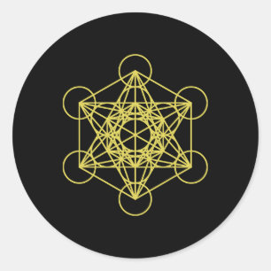 Sticker Rond Cube de Métatron Géométrie sacrée Yoga Géométrie s