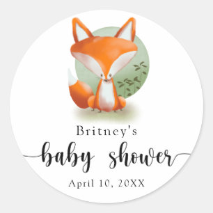Sticker Rond Cube Fox - baby shower