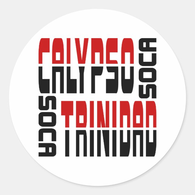 Sticker Rond Cube Soca Calypso Trinidad (Devant)