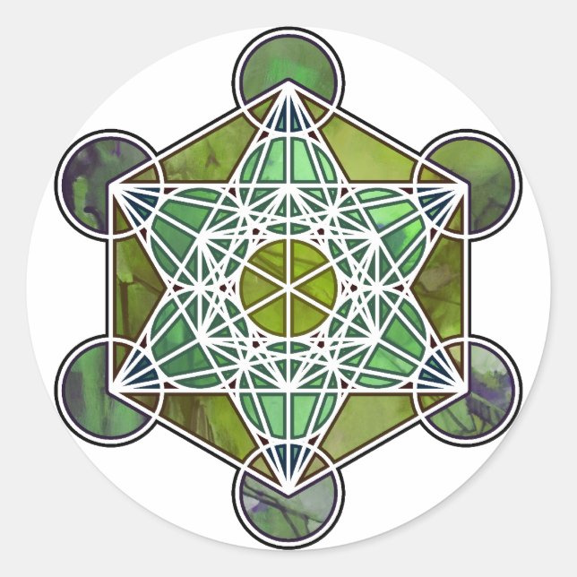 Sticker Rond CubeMétatronVert (Devant)