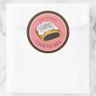 Sticker Rond Cuccidati Italien Christmas Fig Cookies Cuits Par