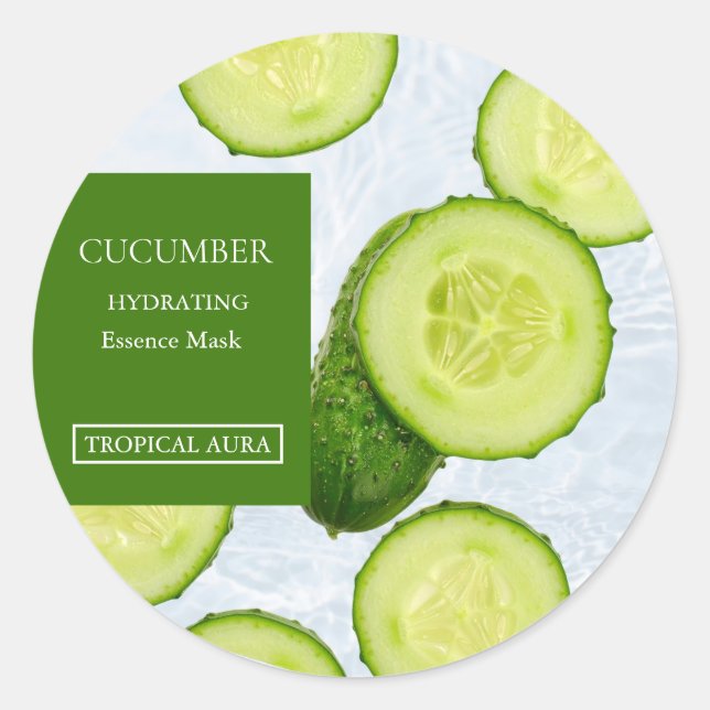 Sticker Rond Cucumber Facial Mask Label (Devant)