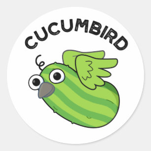 Sticker Rond Cucumbird Fundy Veggie Cucumber Pun