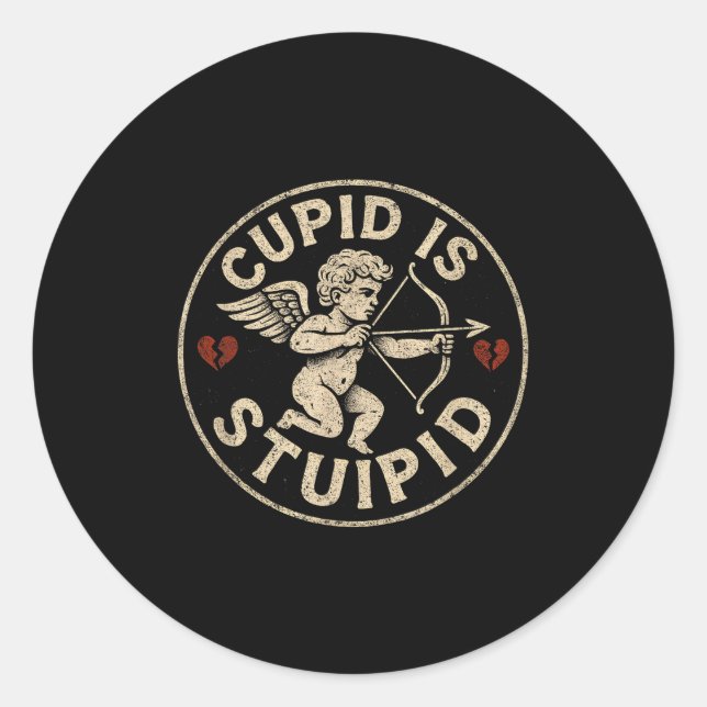 Sticker Rond Cud Is Stud Hate Valentines Anti Valentine Stud Cu (Devant)