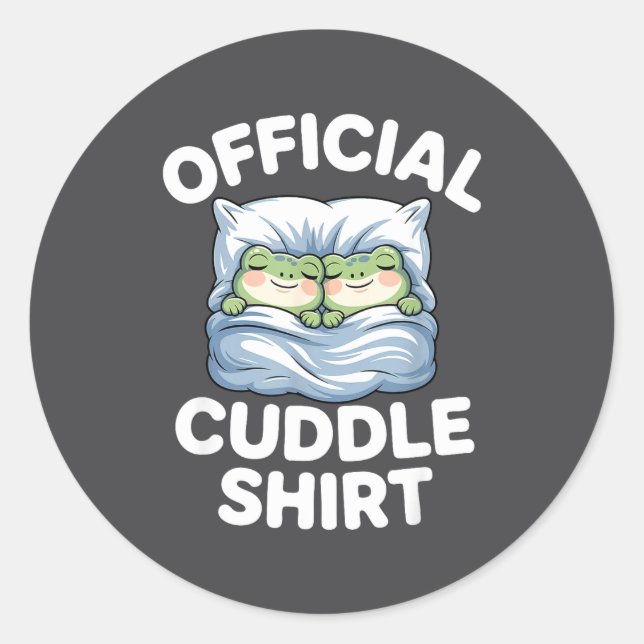 Sticker Rond Cuddle Shirt Funny Cute Frogs Cozy  (Devant)