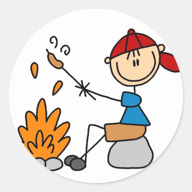 Sticker Rond Cuire l'autocollant Hot Dogs (Devant)