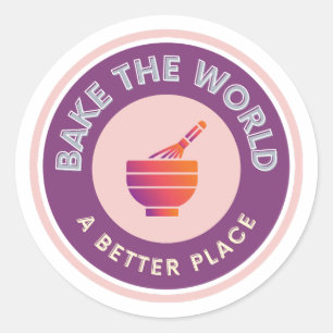 Sticker Rond Cuire Le Monde Un Meilleur Endroit Pour Les Boulan