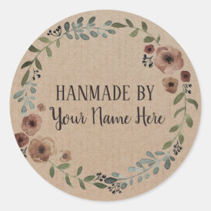 Sticker Rond Cuisine artisanale Gâteau Vintage Artisanat Fleur