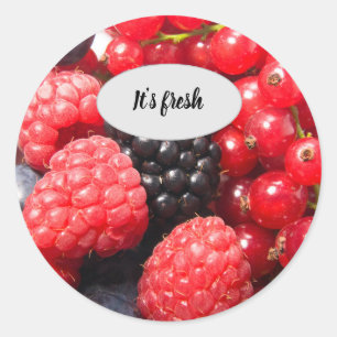 Sticker Rond Cuisine aux fruits frais texte de la photo