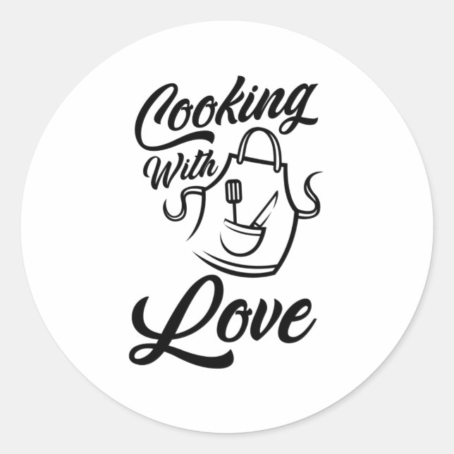 Sticker Rond Cuisine Avec Amour (Devant)