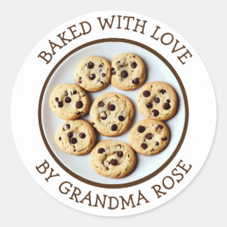 Sticker Rond Cuisiné avec amour Chip Chip Cookies