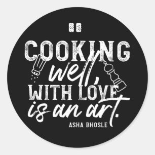 Sticker Rond Cuisine bien avec Love Typographie II