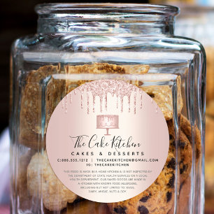 Sticker Rond Cuisine boulangerie Chef Rose Gold Parties scintil