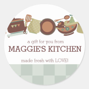 Sticker Rond Cuisine casseroles ustensiles cuisine traiteur che