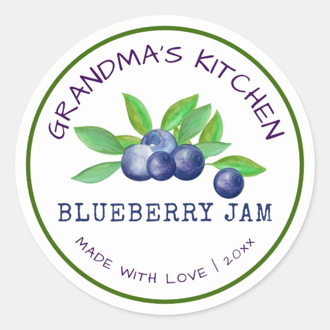 Sticker Rond Cuisine de grand-mère faite avec de la confiture d (Devant)