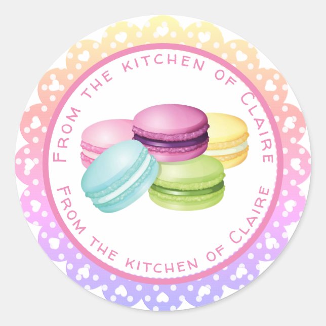 Sticker Rond Cuisine de macarons de la cuisine de (Devant)