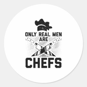 Sticker Rond Cuisine des vrais hommes Cuisinez des idées-cade
