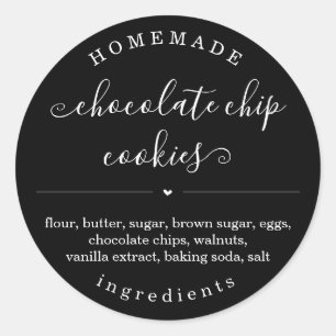 Sticker Rond Cuisine maison personnalisée Noir Arrière - plan C