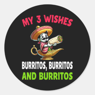 Sticker Rond Cuisine mexicaine Burrito Funny Cinco De Mayo