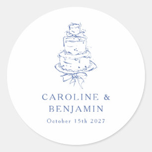 Sticker Rond Cuisine minimaliste Mariage française personnalisé