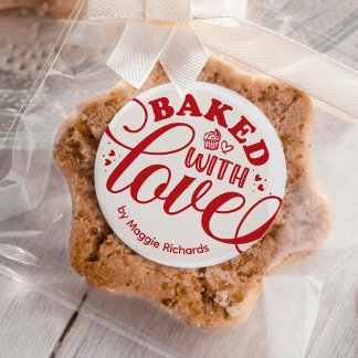 Sticker Rond Cuisine Personnalisée Cuite Avec Cuisine D'Amour