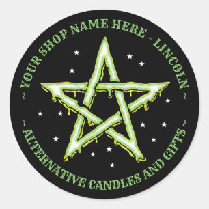 Sticker Rond Cuisine personnalisée Pentagramme gothique