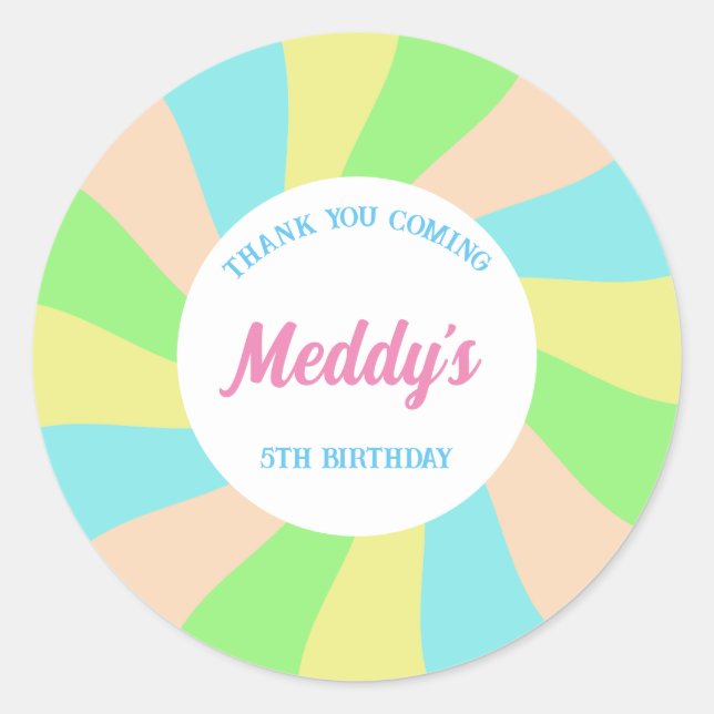 Sticker Rond Cuisine rétro pastel fantaisiste (Devant)