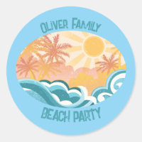 Cuisine Vintage Beach Waves Sunshine Blue Surf Par