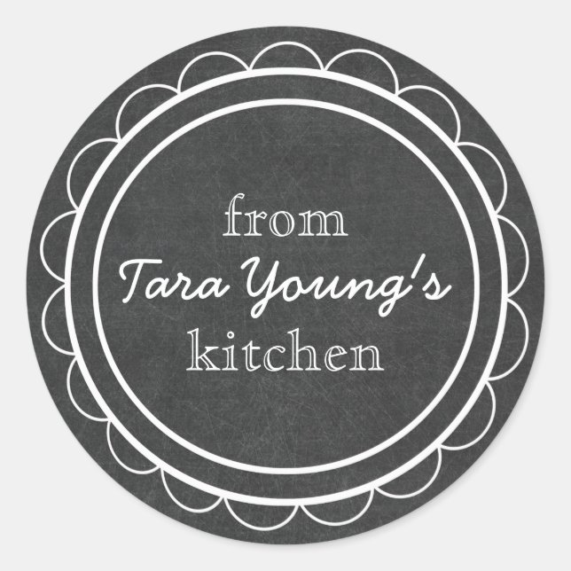 Sticker Rond Cuisine Whimsical Cute Chalkboard Canning Cuisine (Devant)