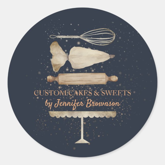 Sticker Rond Cuisinier de pâtisserie Abricot Marine (Devant)