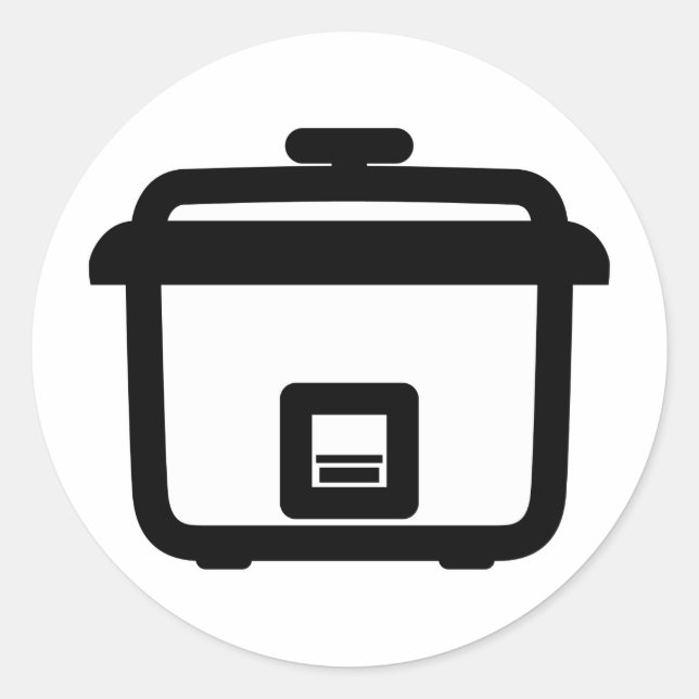 Sticker Rond Cuisinière de riz ~ Appliance de cuisine de style  (Devant)