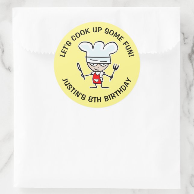 Sticker Rond Cuisinons des cuisines amusantes pour enfants Anni (Sac)